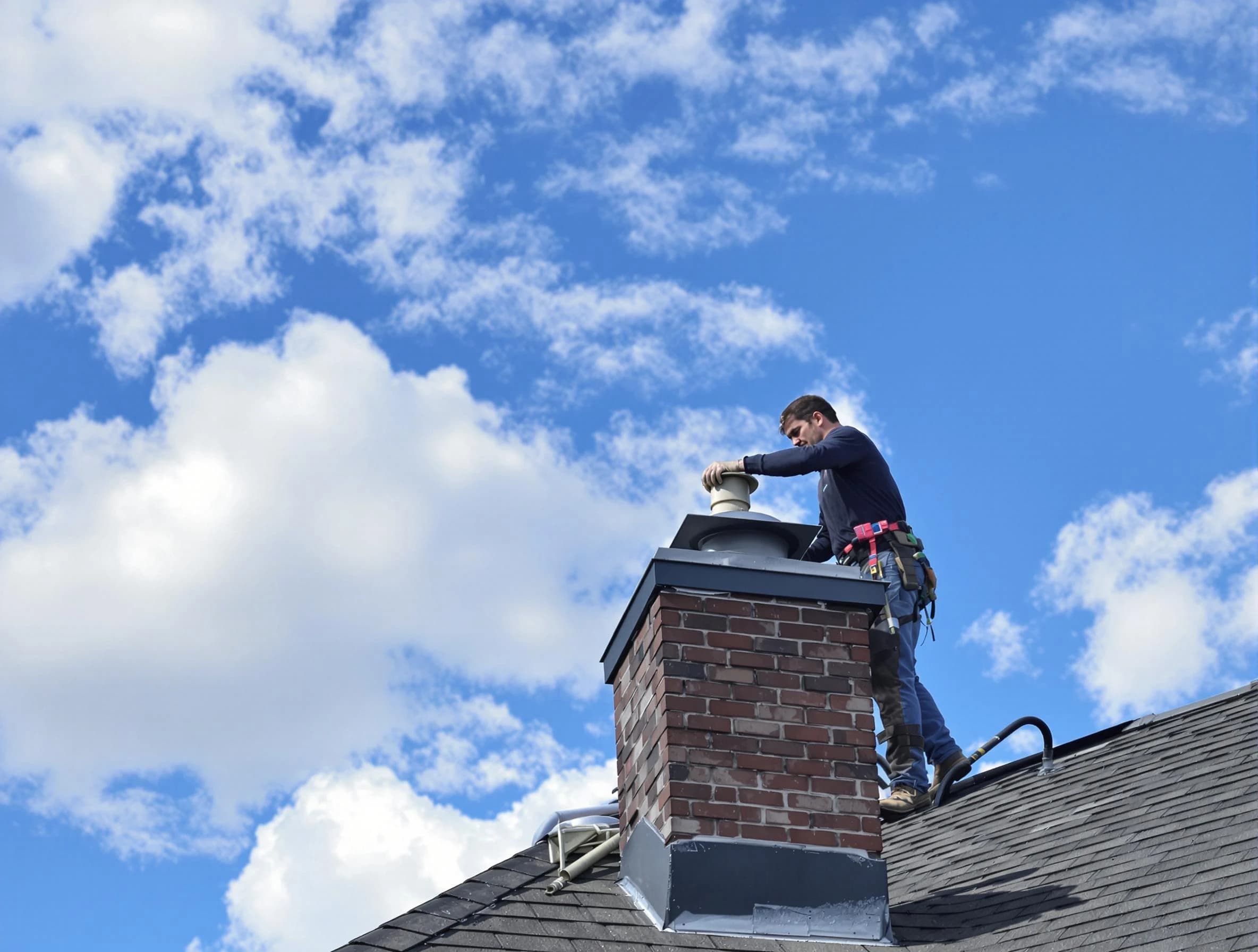 Mountain Brook Chimney Sweep installing a sturdy chimney cap in Mountain Brook, AL