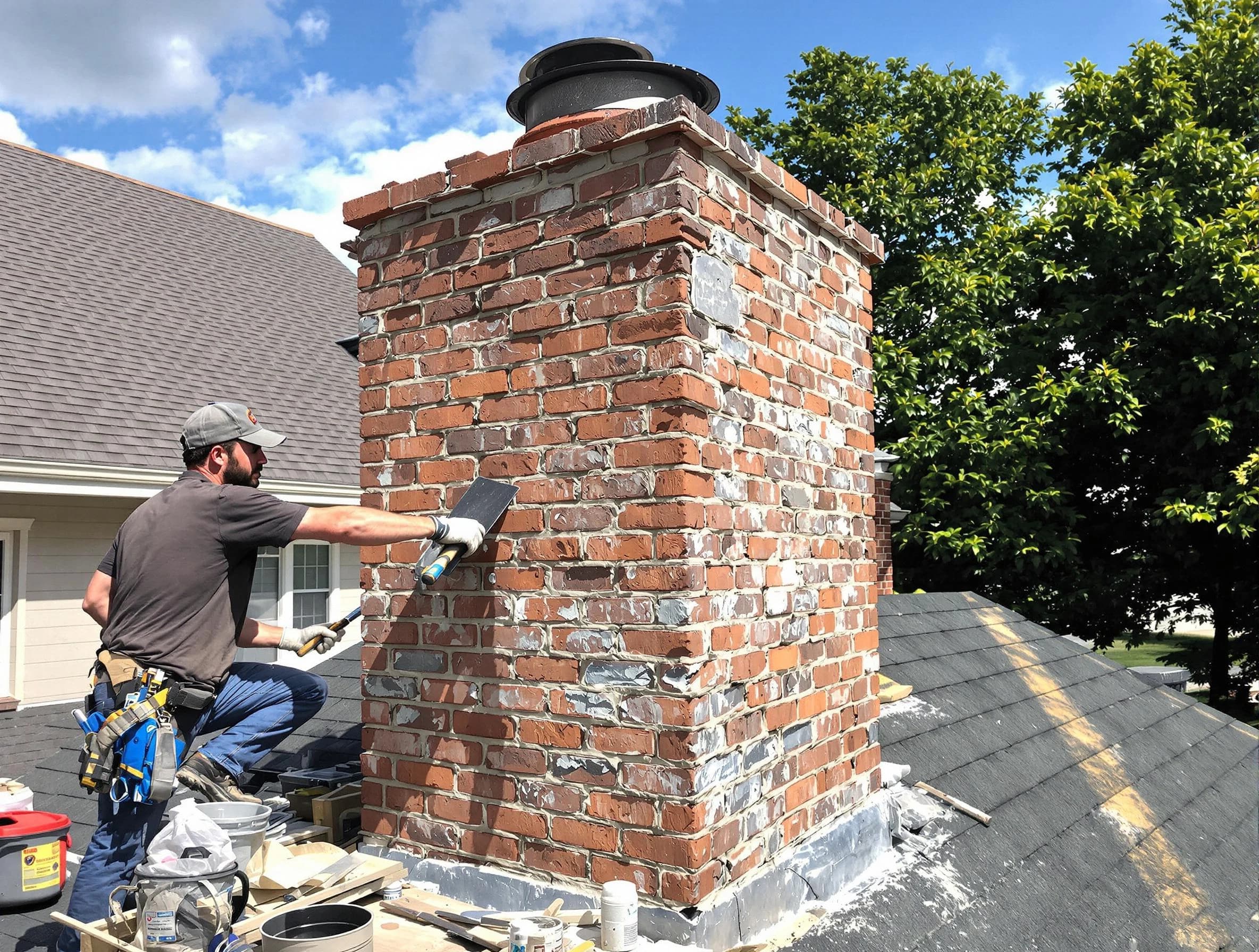 Completed chimney rebuild by Mountain Brook Chimney Sweep in Mountain Brook, AL