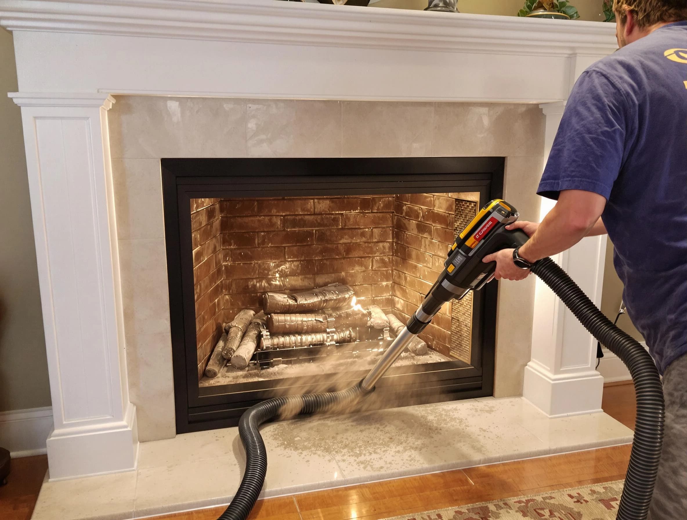 Fireplace cleaning performed by Mountain Brook Chimney Sweep in Mountain Brook, AL