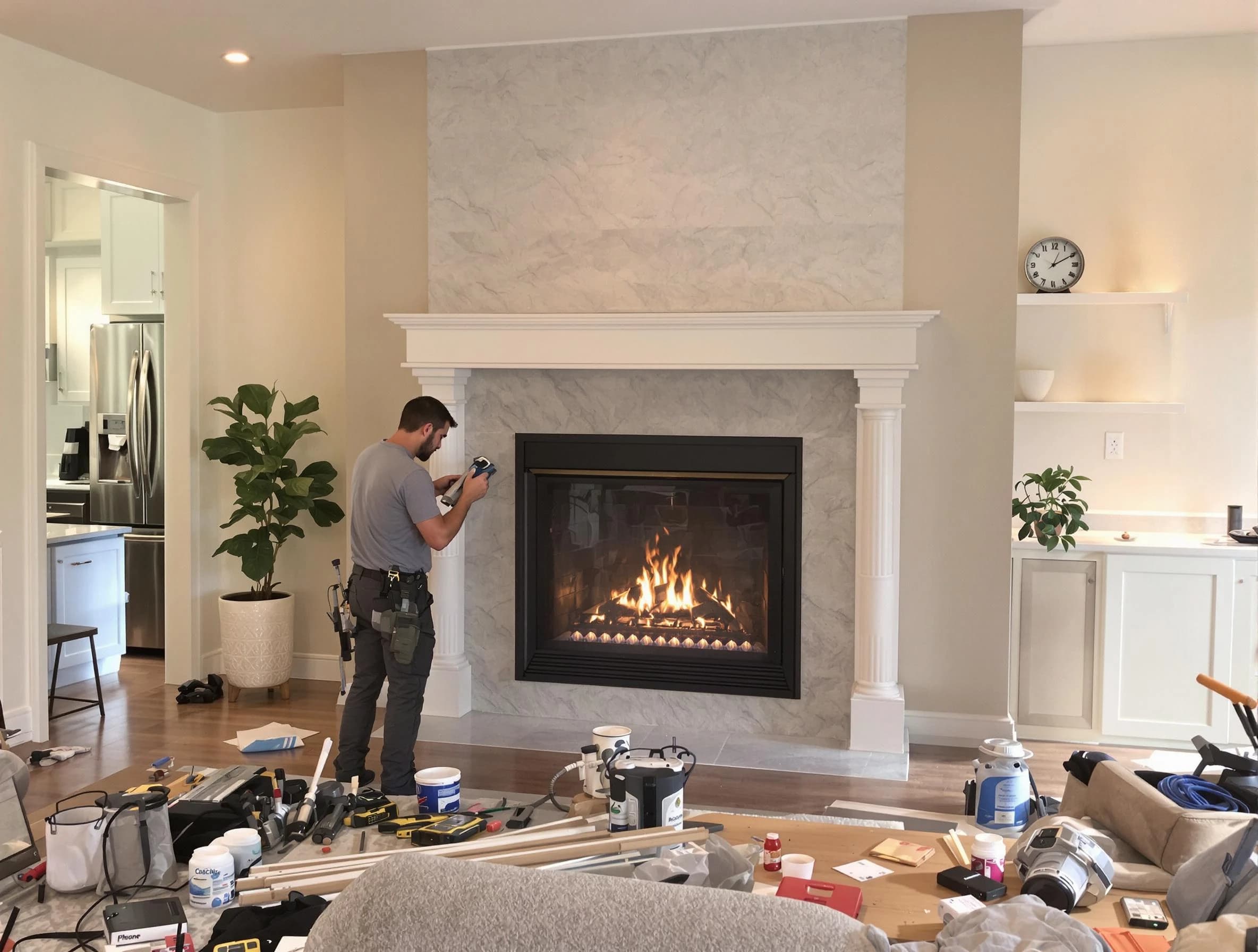 Newly installed fireplace by Mountain Brook Chimney Sweep in Mountain Brook, AL