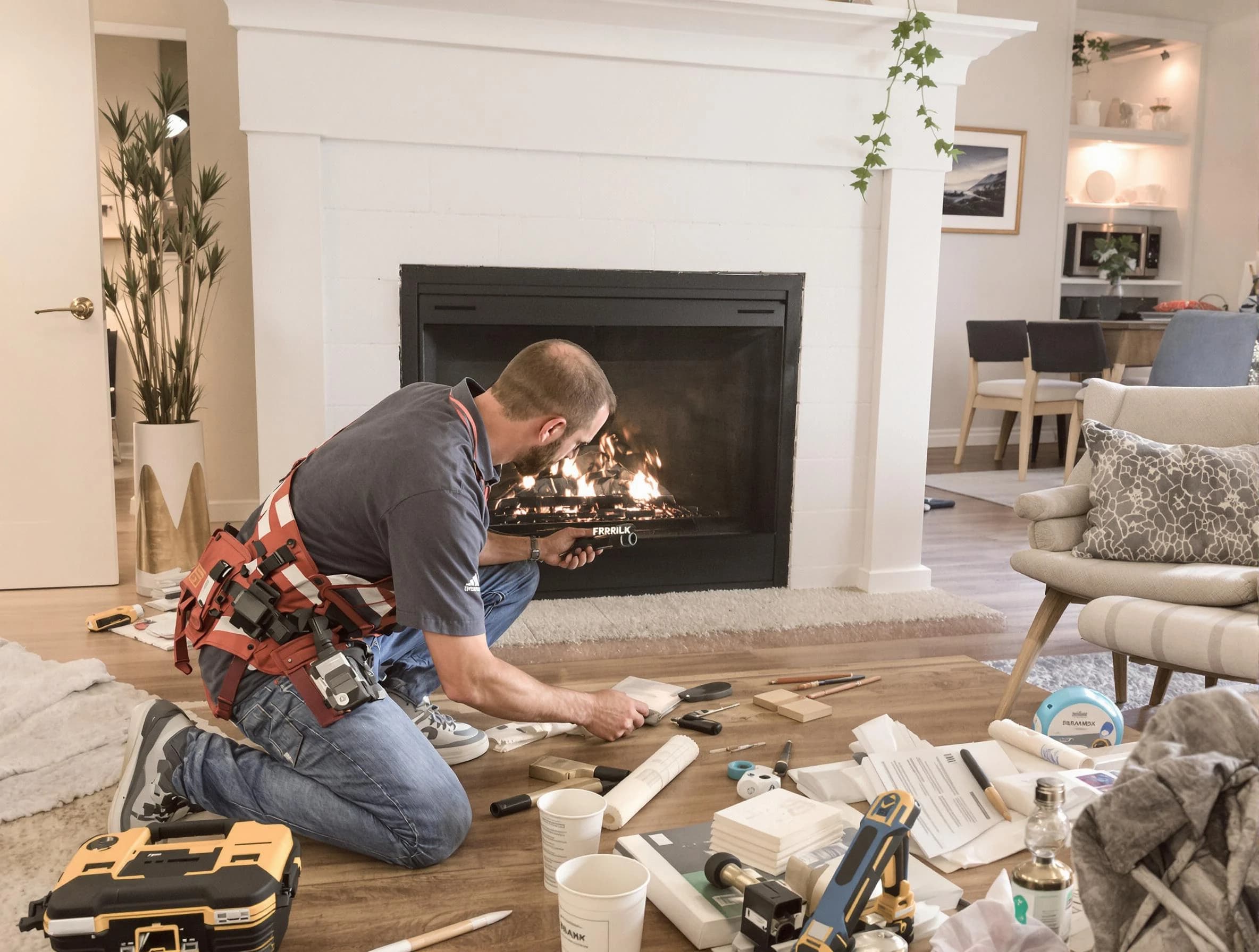 Mountain Brook Chimney Sweep performing fireplace repair in Mountain Brook, AL